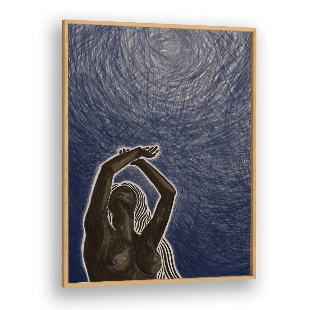 Elegant illustration from WITH ABONDON, PORTRAITS showcasing a figure in a thoughtful pose against a textured backdrop.