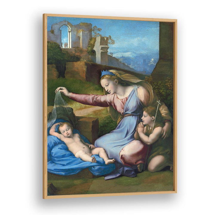 MADONNA WITH THE BLUE DIADEM (1510-1512) BY RAPHAEL RAFFAELLO , VINTAGE PAINTINGS