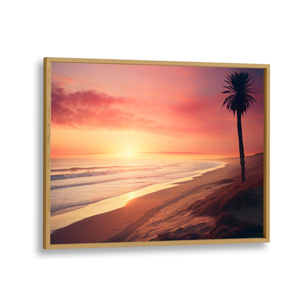 Vibrant LATE SUMMER DAY, BEACH PAINTINGS capturing serene sunsets and warm beach vibes for your home decor.