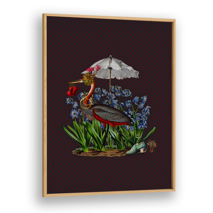 Whimsical ENCHANTED FOREST I, ANIMAL PAINTINGS featuring a colorful bird and flowers, perfect for your magical space.