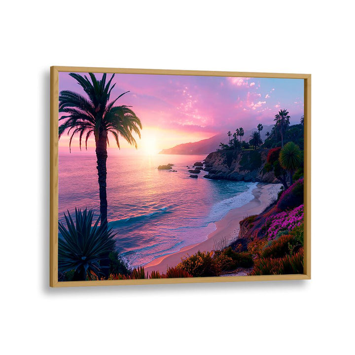 Vibrant PURPLE SUNSET IN LAGUNA BEACH, BEACH PAINTINGS by Philippe Hugonnard, perfect for home or office decor.