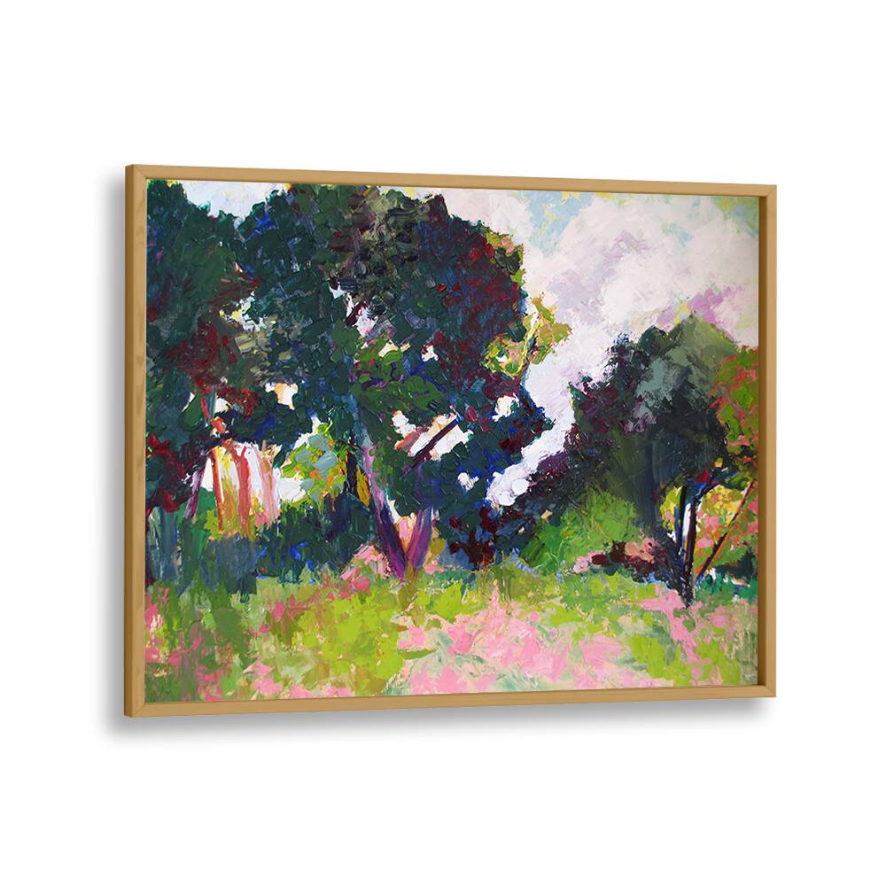 TREES IN THE DISTANCE , LANDSCAPE PAINTINGS