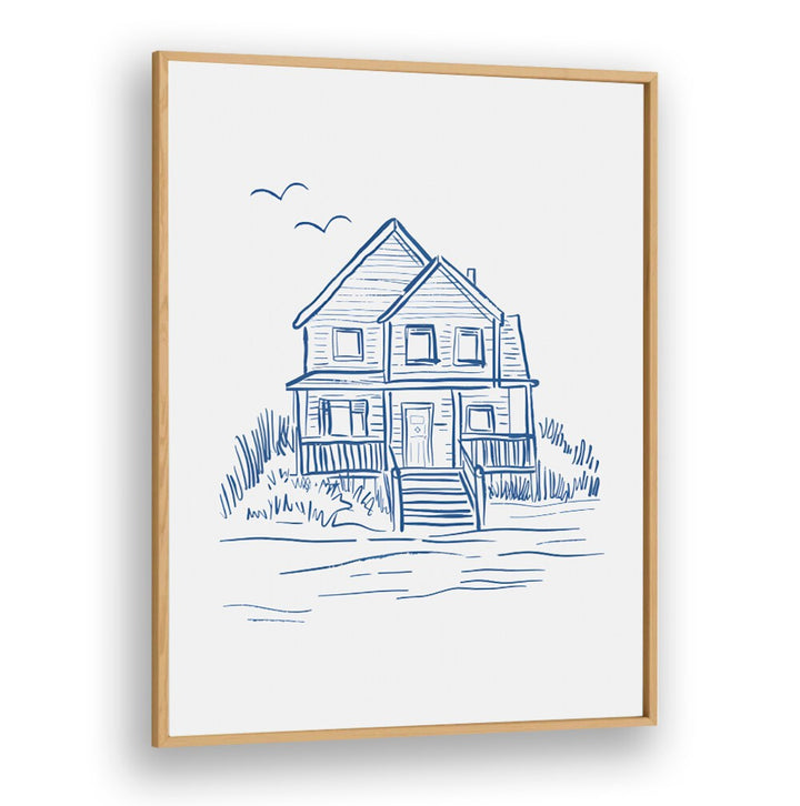 NANTUCKET BEACHHOUSE, BEACH PAINTINGS showcase a charming coastal home, perfect for beachside decor lovers.