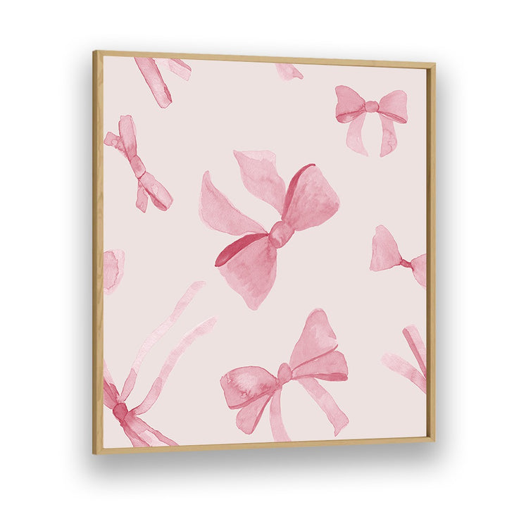 Charming WATERCOLOUR BOWS VIII, KIDS ROOM PAINTINGS featuring delicate pink bows, perfect for children's decor.
