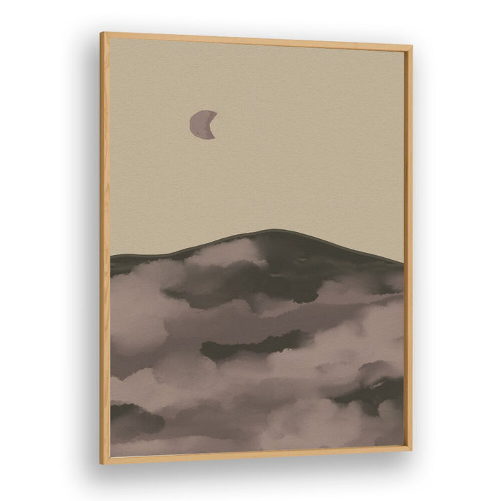 Tranquil NIGHT, LANDSCAPE PAINTINGS featuring serene hills and a soft moon, perfect for evening ambiance.