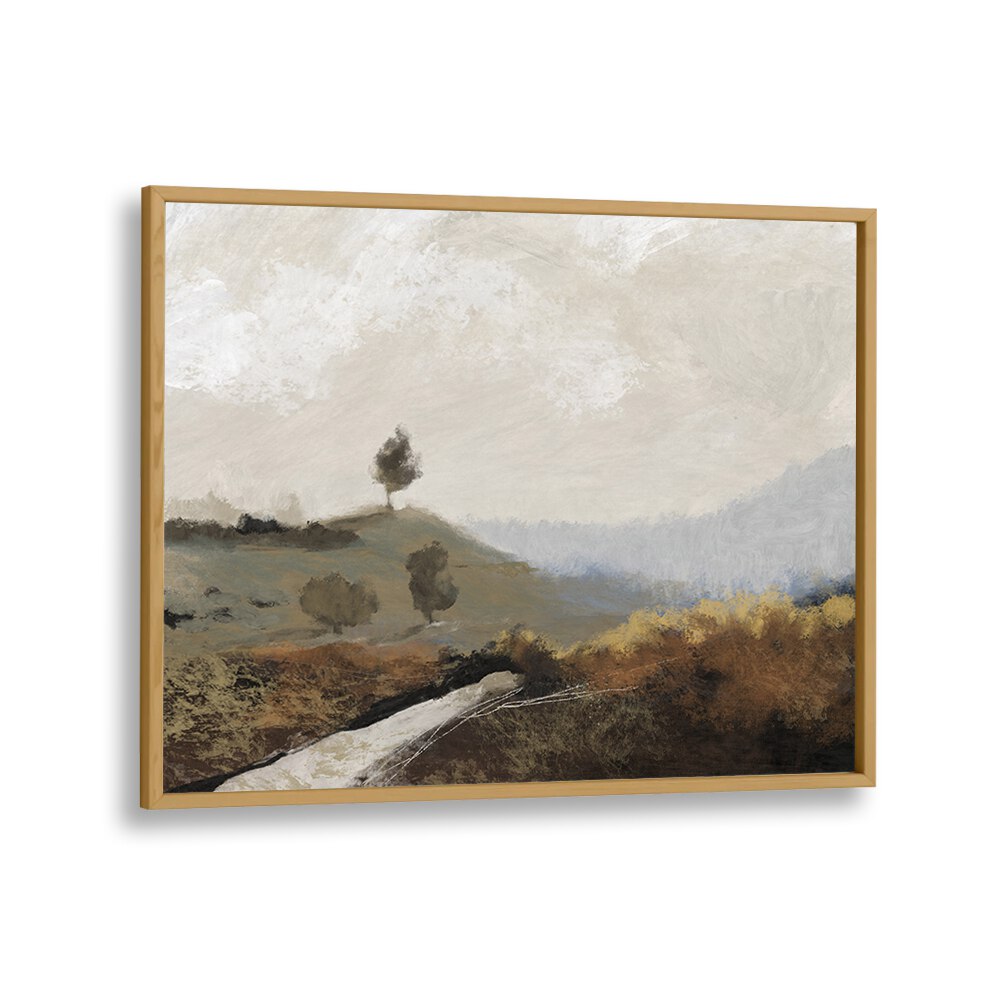 Serene LA COLLINA, LANDSCAPE PAINTINGS showcasing tranquil hills and a solitary tree, perfect for home decor elegance.