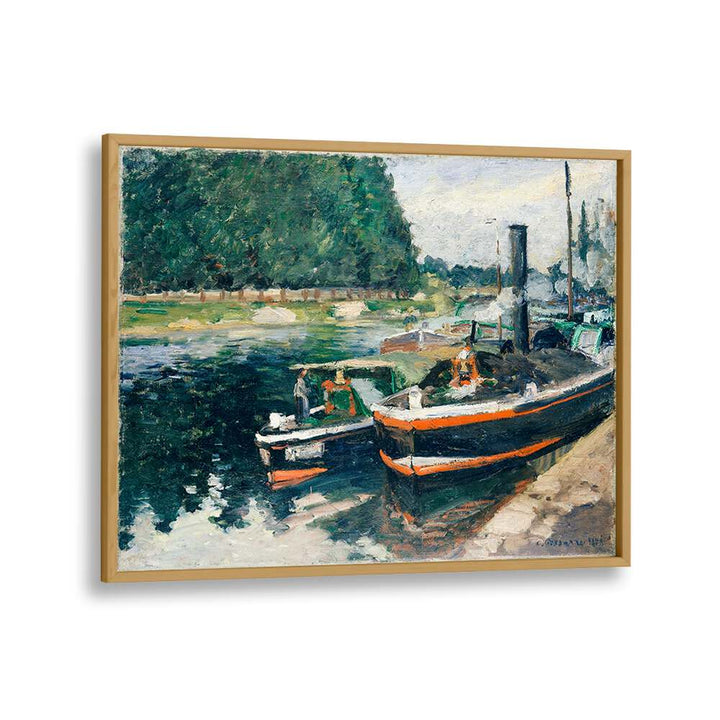 BARGES AT PONTOISE (1876)  , VINTAGE PAINTINGS