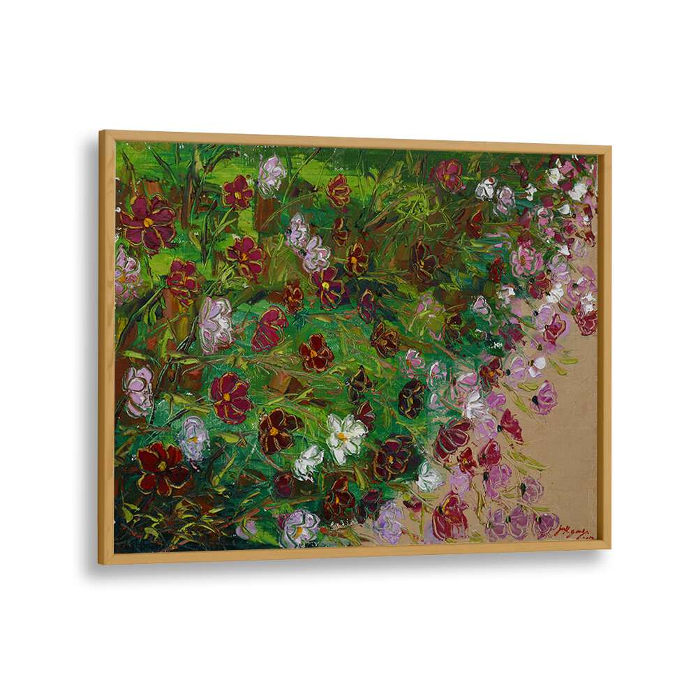 Vibrant COSMOS CANVAS, FLORAL FLOWER PAINTINGS showcasing lush blooms in rich colors, perfect for home decor.