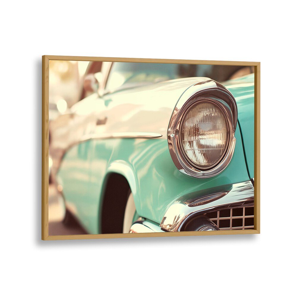 Classic turquoise car showcasing VINTAGE CAR VIBES, CAR POSTERS by Philippe Hugonnard for a nostalgic decor touch.