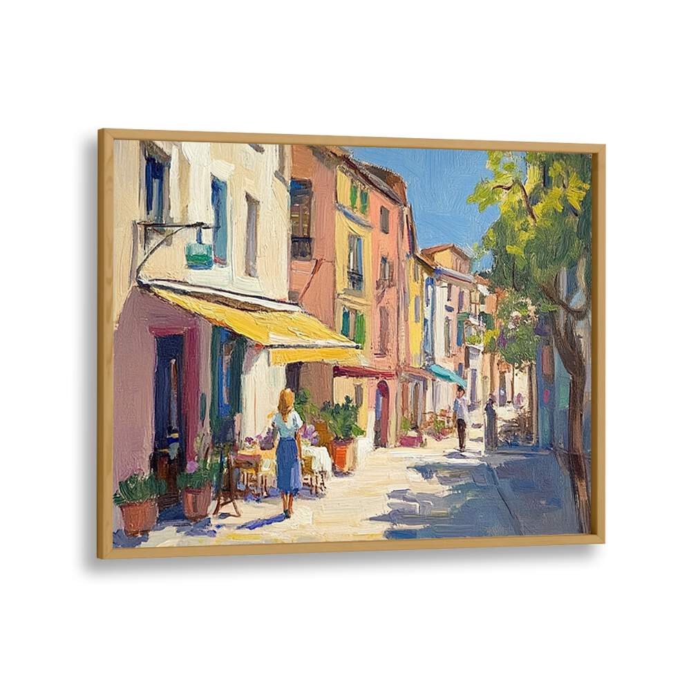 Vibrant STREET IN MALLORCA artwork showcasing charming urban life and Mediterranean beauty in stunning detail.