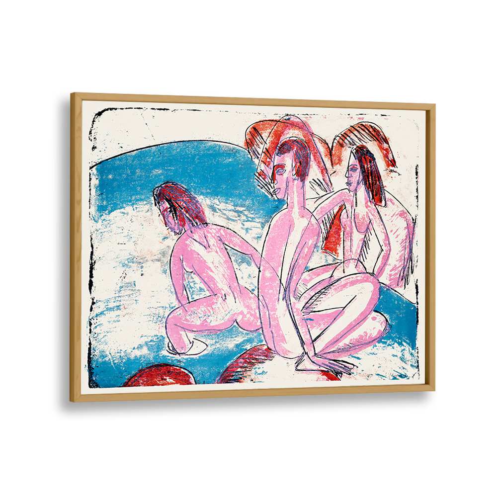 THREE BATHERS BY STONES (1913)  , VINTAGE PAINTINGS