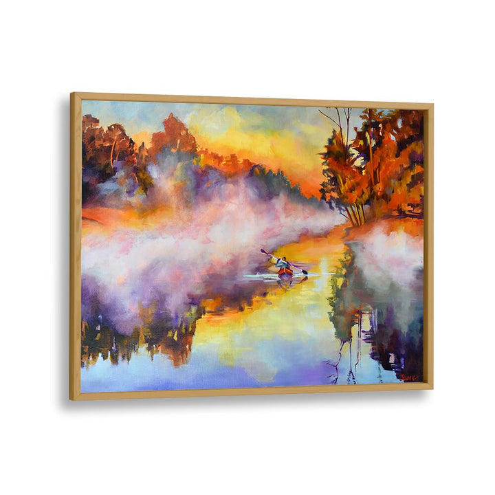 KAYAK IN THE MIST , LANDSCAPE PAINTINGS