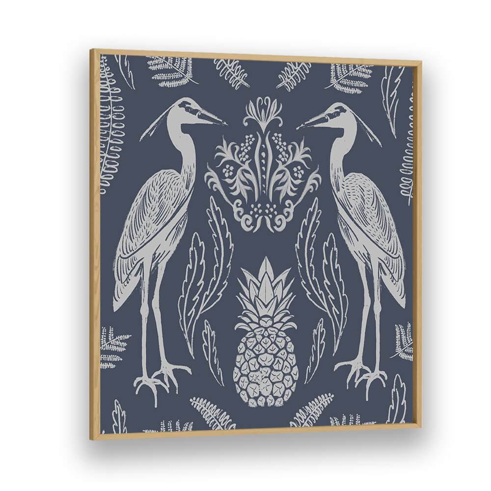 Elegant HERON AND FERNS, ANIMAL PAINTINGS featuring graceful herons and lush ferns, perfect for your decor.