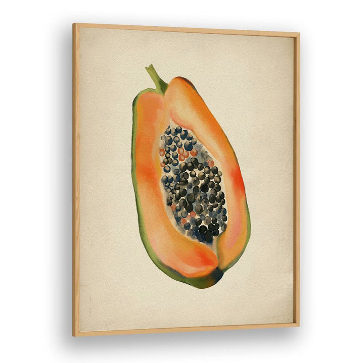 VINTAGE FRUIT- PAPAYA , KITCHEN POSTERS featuring a vibrant papaya illustration, perfect for tropical kitchen decor.