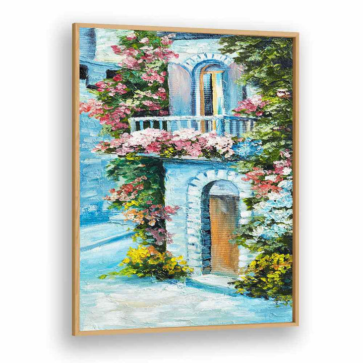 Pastel Haven Vintage European Paintings in Oak Wood Plain Frame