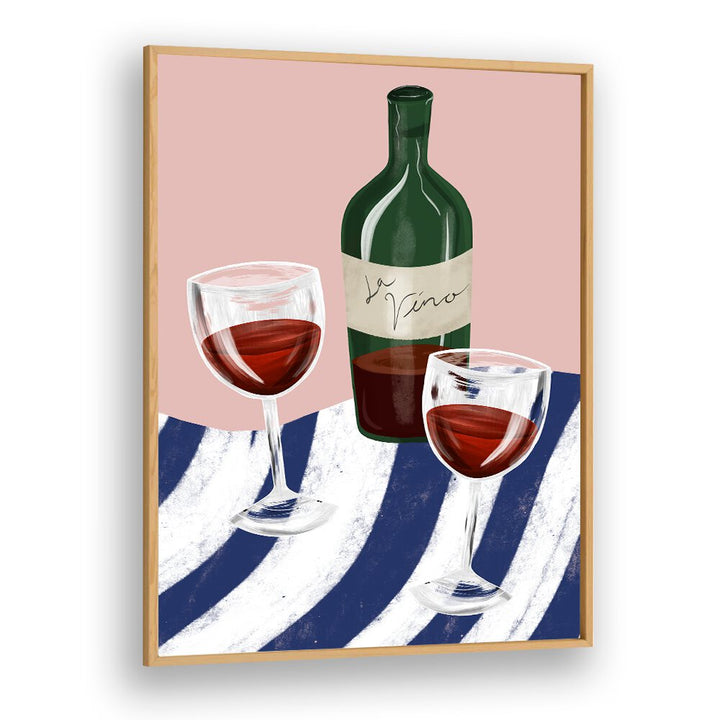 Stylish WINE TIME, BAR art featuring a wine bottle and glasses, perfect for enhancing your cafe ambiance.