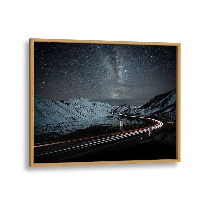 Stunning night landscape with winding road, showcasing the beauty of nature in HIGHWAY TO HEAVEN, PHOTOGRAPHY PRINTS.