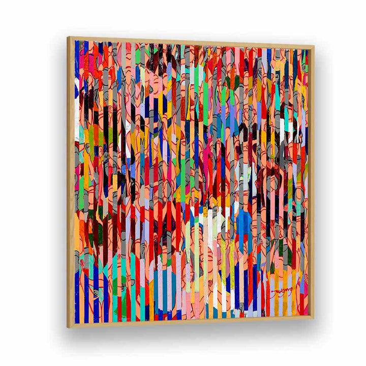 Colorful abstract painting titled “STADIUM , ABSTRACT PAINTINGS” showcasing vibrant patterns and textures.
