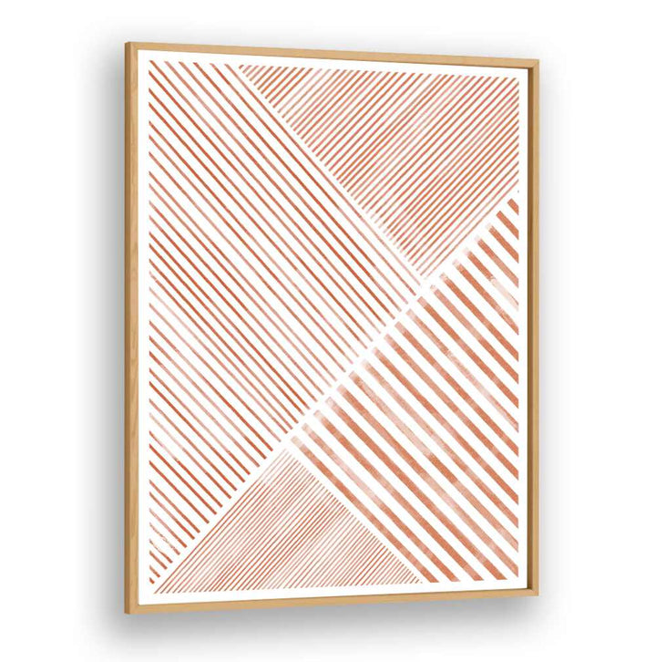 Sophisticated PEACHY LINE ART II, GEOMETRIC ART PRINTS featuring modern striped design, perfect for home decor.