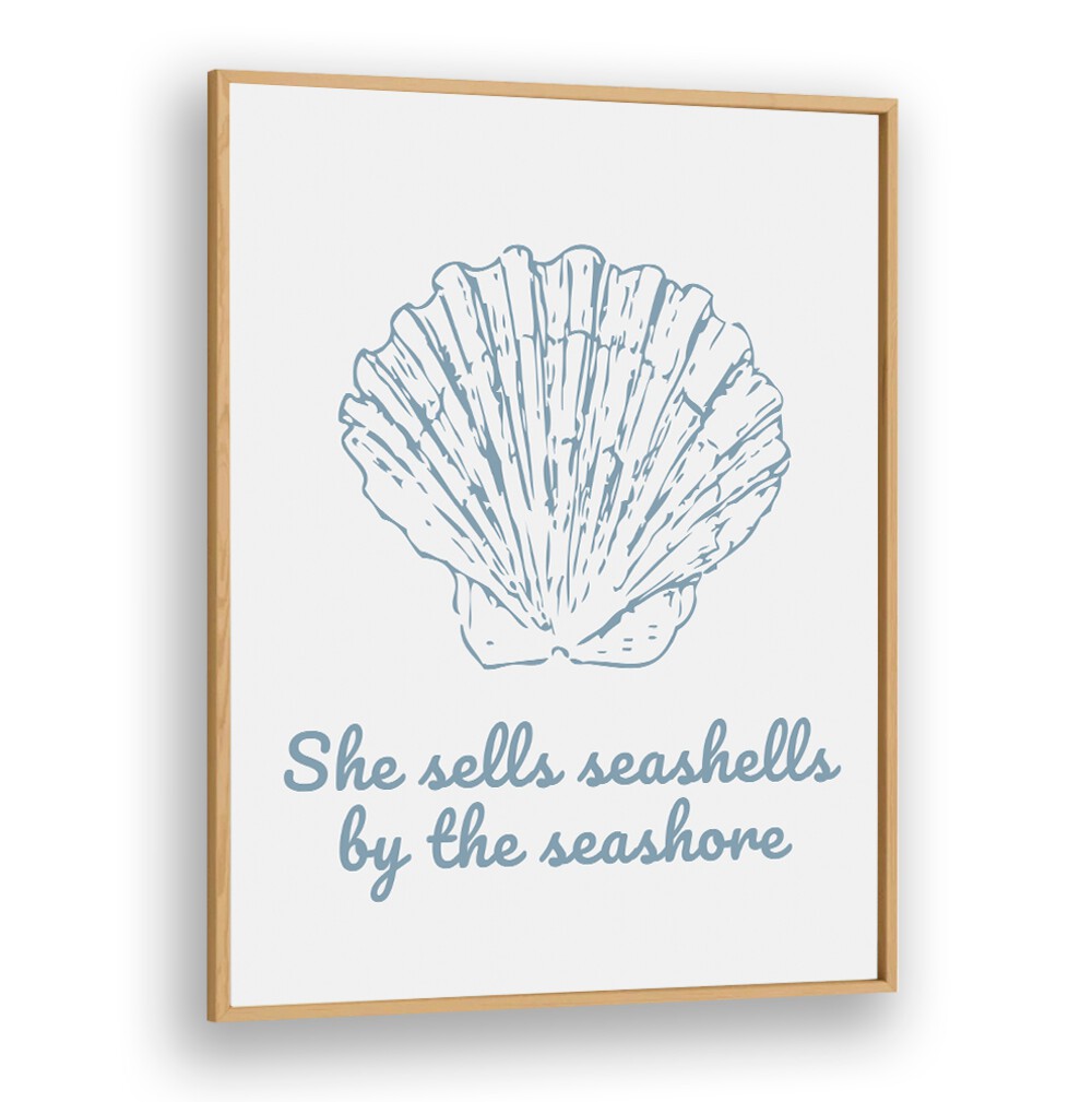 Charming SHE SELLS SEASHELLS, BEACH PAINTINGS artwork featuring a seashell design that captures ocean beauty.