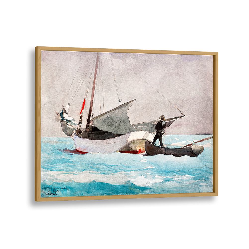 STOWING SAIL (1903) ,  VINTAGE PAINTINGS