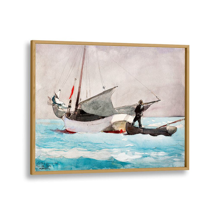 STOWING SAIL (1903) ,  VINTAGE PAINTINGS