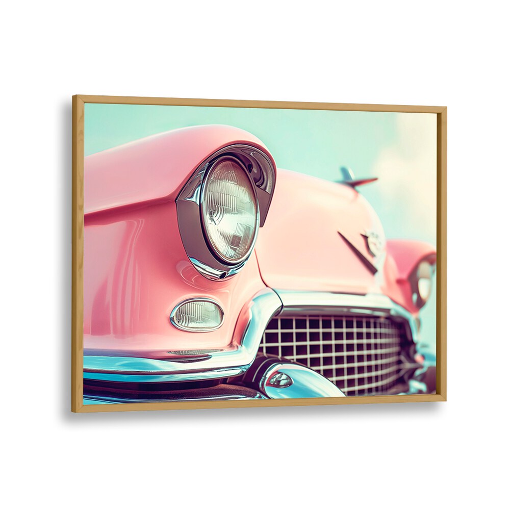 Stunning PINK CLASSIC CAR poster by Philippe Hugonnard, perfect for car enthusiasts and nostalgic decor lovers.