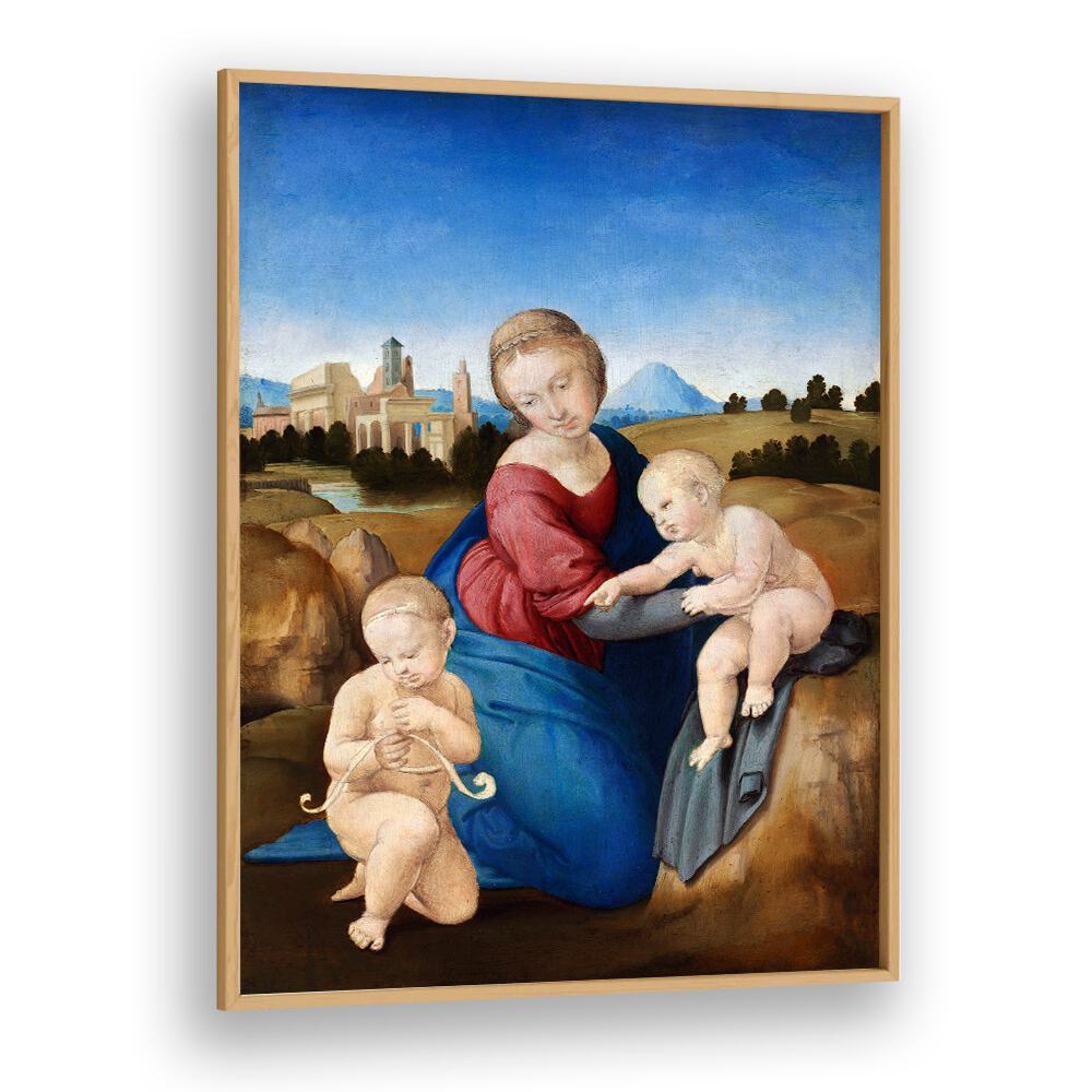 MADONNA AND CHILD WITH THE INFANT SAINT JOHN (1508) BY RAPHAEL RAFFAELLO , VINTAGE PAINTINGS