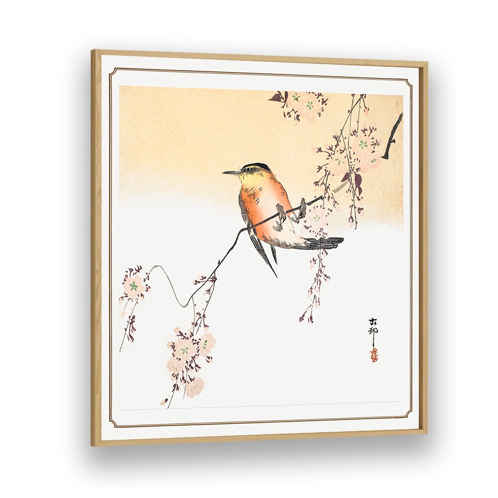 SONGBIRD AND BLOSSOMING CHERRY (CA. 1900), JAPANESE PAINTINGS , JAPANESE ART PRINTS