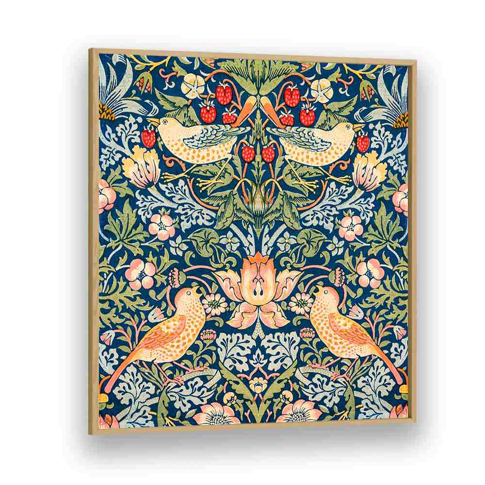 STRAWBERRY THIEF PATTERN (1883) , WILLIAM MORRIS PAINTINGS , ARTWORKS BY WILLIAM MORRIS