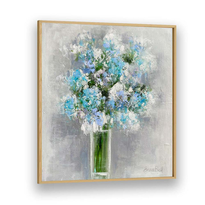 Stunning bouquet of flowers in a glass, featuring abstract brushstrokes for vibrant floral flower paintings.