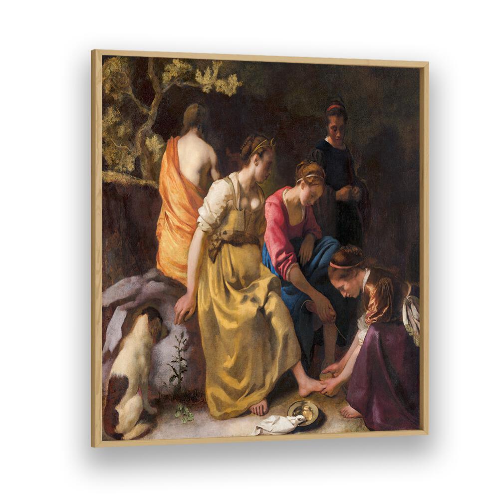 DIANA AND HER NYMPHS (CA. 1653–1654)  BY JOHANNES VERMEER, VINTAGE PAINTINGS