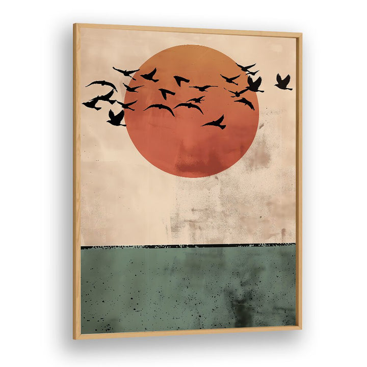 BIRDS FLYING IN THE SUNSET BY ANDREAS MAGNUSSON, LANDSCAPE ART PRINTS , LANDSCAPE PAINTINGS