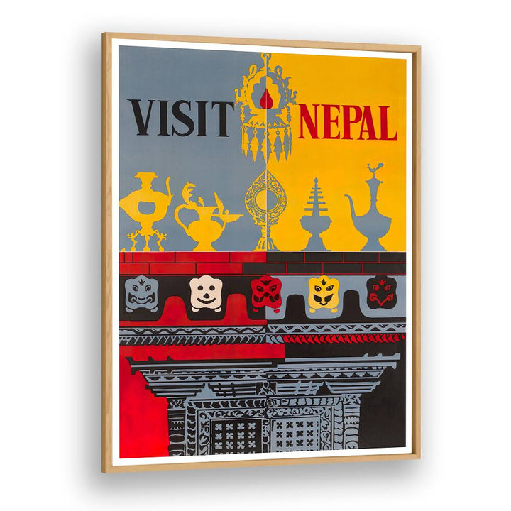 Colorful NEPAL, VINTAGE TRAVEL POSTERS showcase iconic cultural elements, perfect for enhancing your living space.