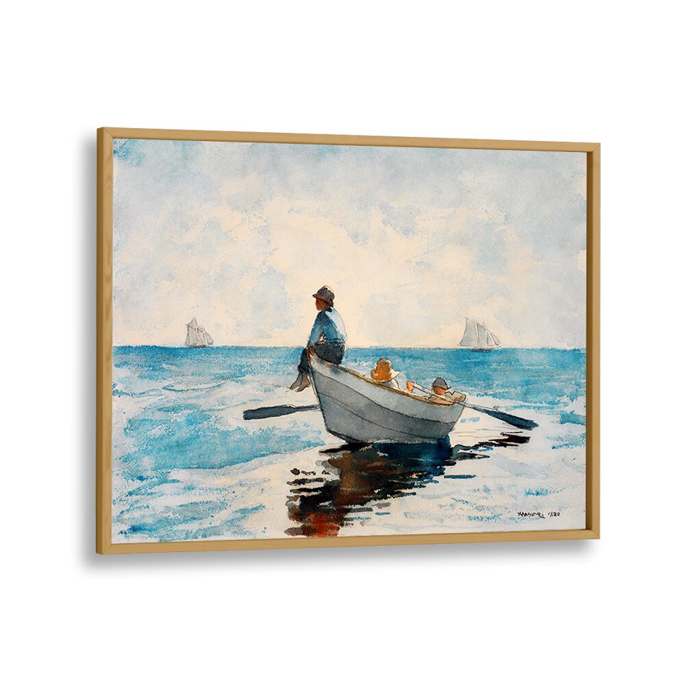 BOYS IN A DORY (1880) , VINTAGE PAINTINGS