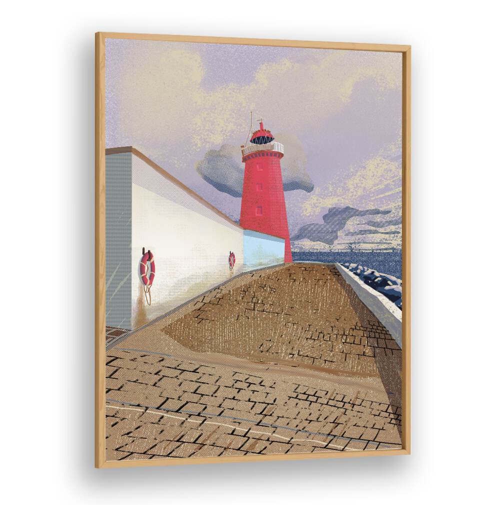Vibrant POOLBEG LIGHTHOUSE, BEACH PAINTINGS showcasing a stunning coastal scene with rich colors and textures.
