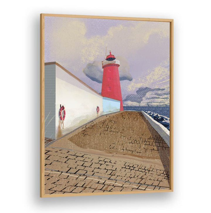 Vibrant POOLBEG LIGHTHOUSE, BEACH PAINTINGS showcasing a stunning coastal scene with rich colors and textures.