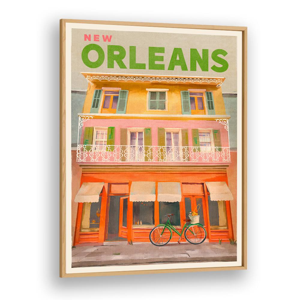 Colorful vintage travel poster showcasing New Orleans Louisiana, perfect for decor enthusiasts. Explore NEW ORLEANS LOUISIANA, TRAVEL POSTERS.