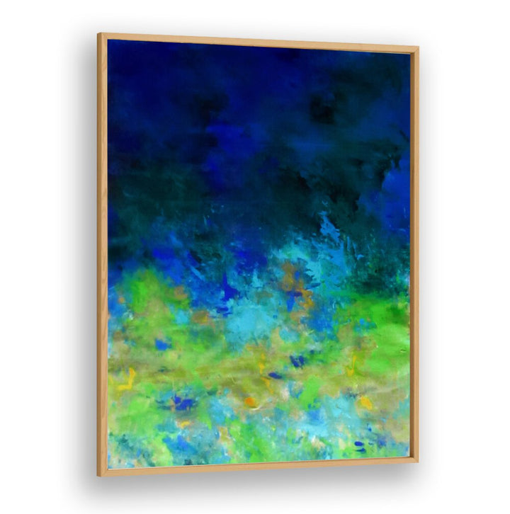Vibrant TROPICAL WATER, ABSTRACT PAINTINGS showcase serene blues and greens, perfect for a tropical paradise ambiance.