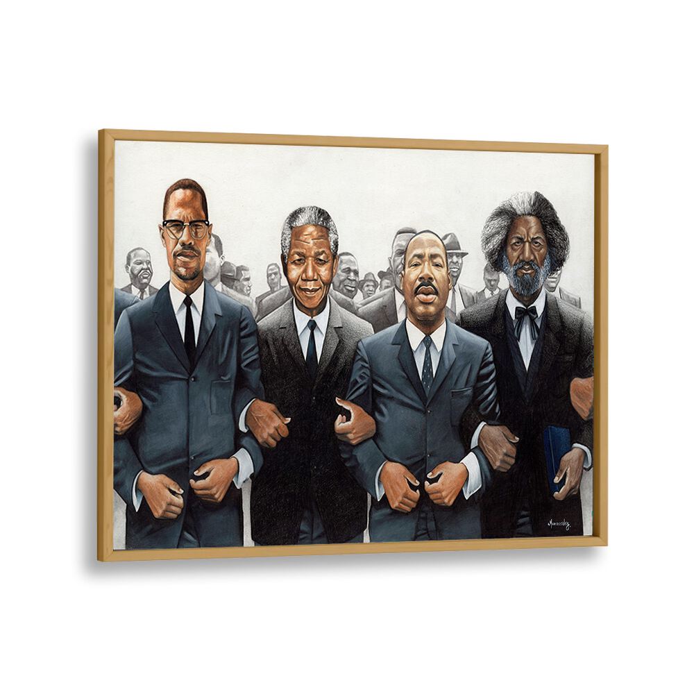 Strength in Numbers, African art paintings showcasing iconic leaders united in purpose and strength for empowerment.