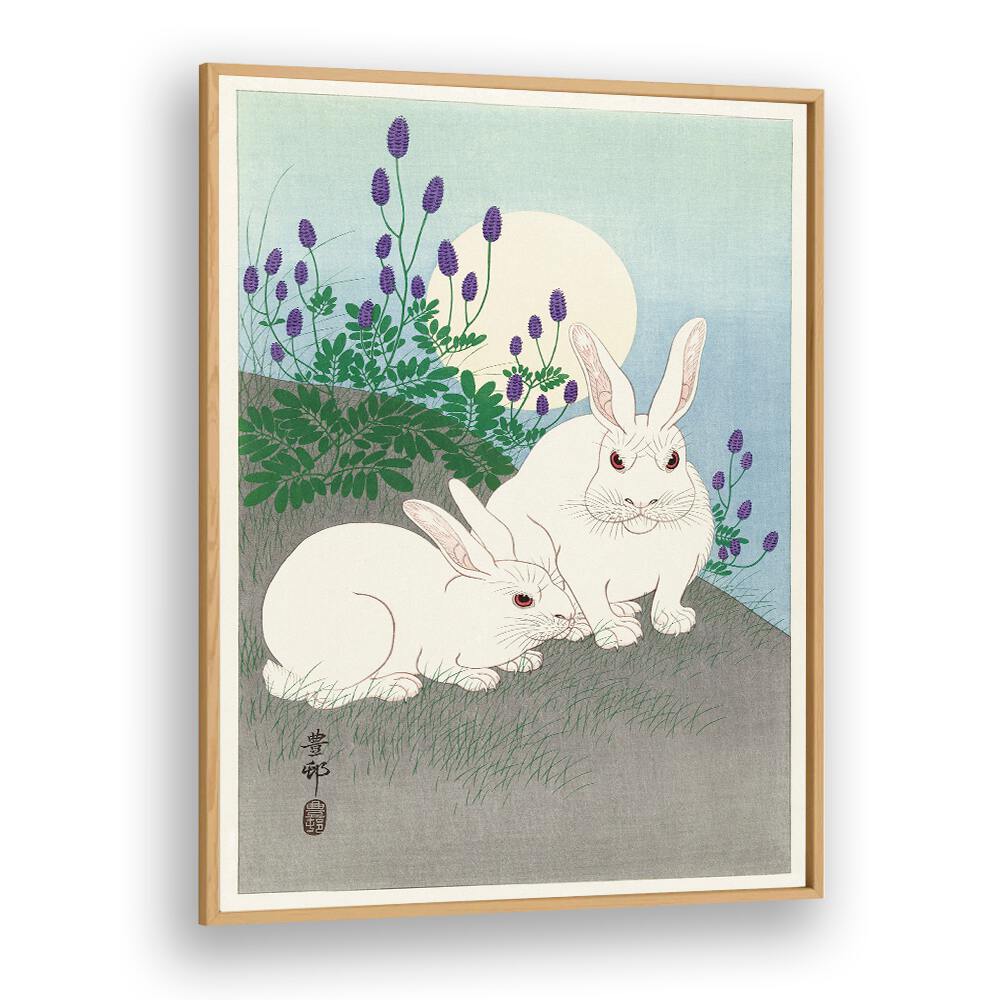 RABBITS AT FULL MOON (1920 - 1930) , JAPANESE PAINTINGS , JAPANESE ART PRINTS