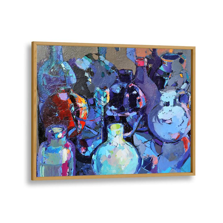 Colorful abstract painting featuring GLASS JUGS, showcasing elegance and artistry for your decor.