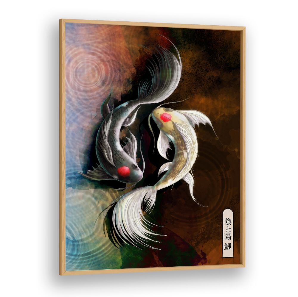 DARK KOI, JAPANESE PAINTINGS showcases elegant koi fish art, adding sophistication to any space. Perfect for art lovers.
