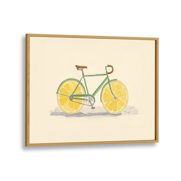 Vibrant BICYCLE WITH LEMON WHEELS, KITCHEN POSTERS perfect for adding color to your home decor. Ideal for enthusiasts!