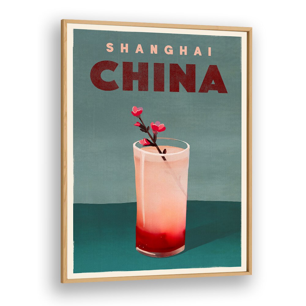 TRAVEL POSTER COCKTAIL SHANGHAI CHINA BY THE WHISKEY GINGER ,BAR POSTERS , BAR ART PRINTS