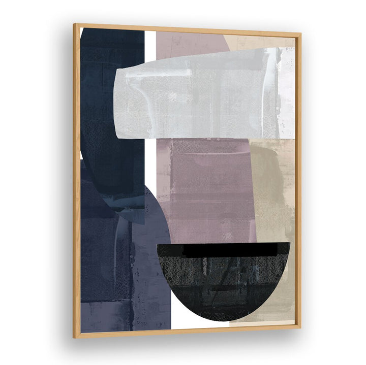 Bold geometric forms in deep navy and soft hues define the NAVY SHAPES II, ABSTRACT PAINTINGS, perfect for modern decor.