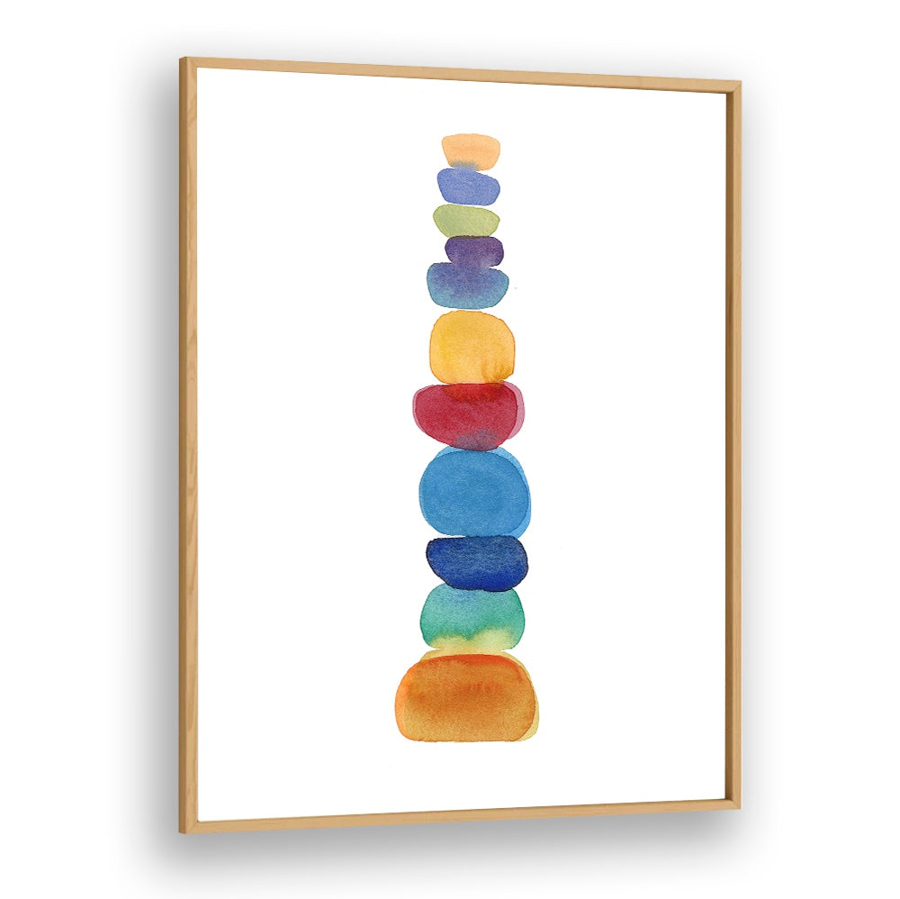 Color Tower, Beach Paintings showcase vibrant stacked stones, adding a serene coastal touch to your home decor.