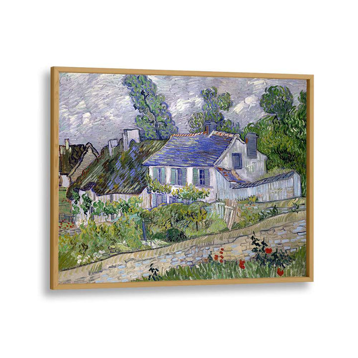 VAN GOGH'S HOUSES AT AUVERS (1890) LANDSCAPE PAINTING , VINTAGE PAINTINGS