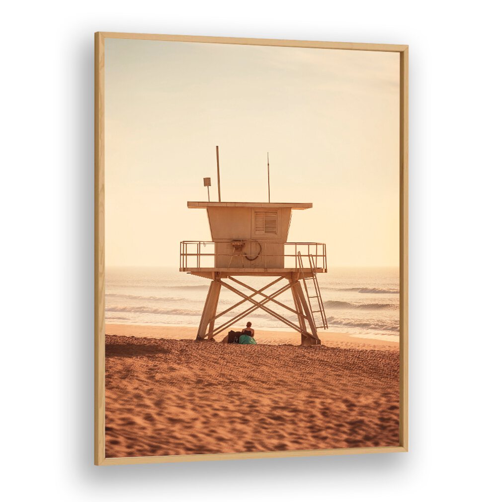 Relaxing scene with a lifeguard tower, perfect for OCEANFRONT, BEACH PAINTINGS by Philippe Hugonnard.