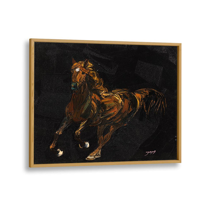 Vibrant artwork featuring a brown horse, perfect for animal paintings lovers. Ideal for home decor.
